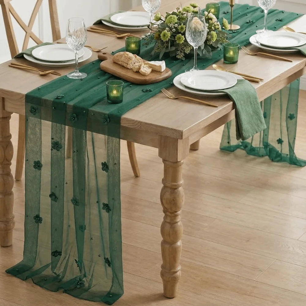 Chemin de Table Tulle Perles