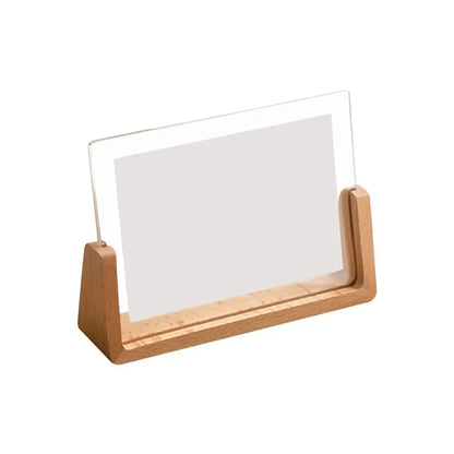 Cadre photo mariage acrylique socle bois en U