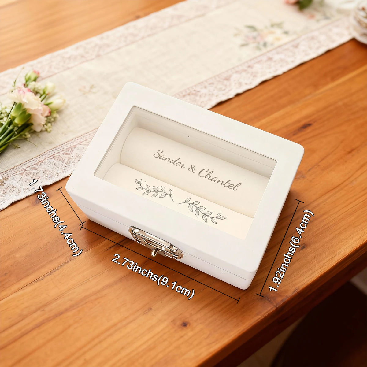 Boîte alliance mariage blanche personnalisée — vue 6