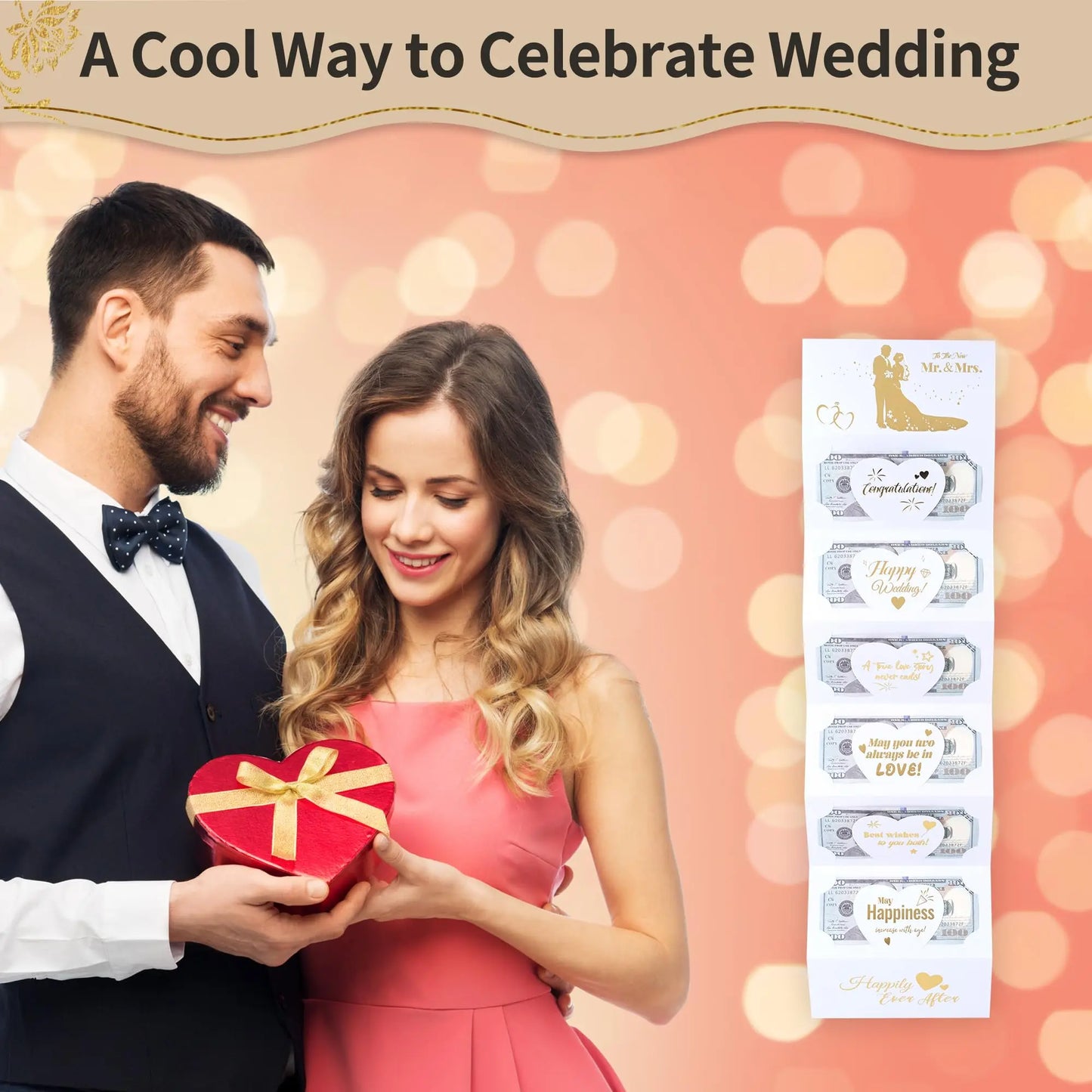 Carte Cadeau Argent Mariage avec Enveloppe