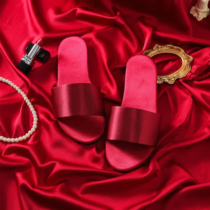 Chaussons mules de mariée en satin