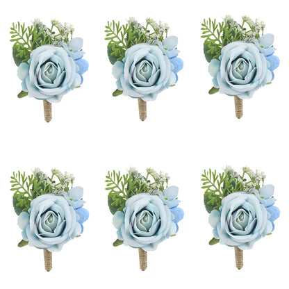 Boutonnières de mariage bleu et blanc — vue 15