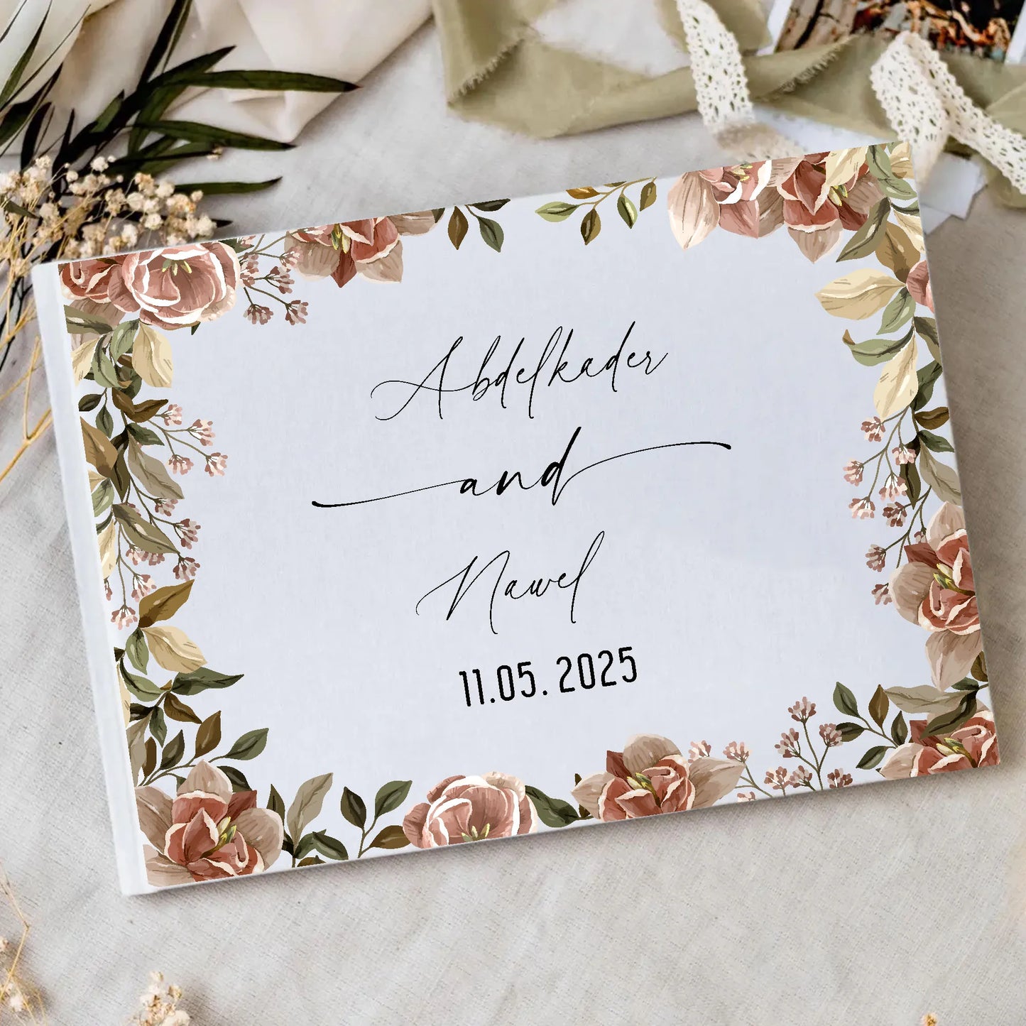 Livre d'Or Mariage Personnalisé 21 Décors au Choix