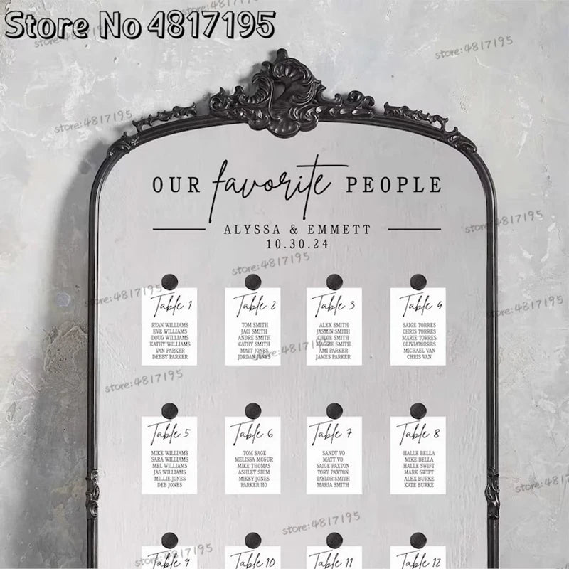 Stickers Titre Plan de Table Mariage