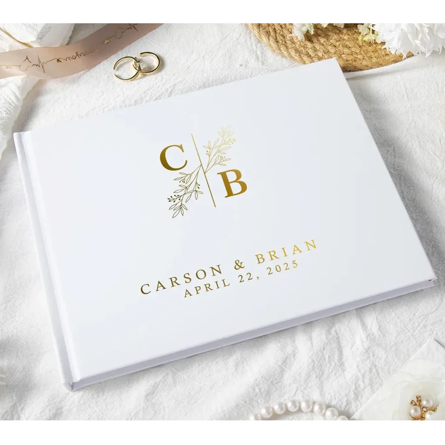 Livre d'Or Mariage Personnalisé Blanc ou Noir