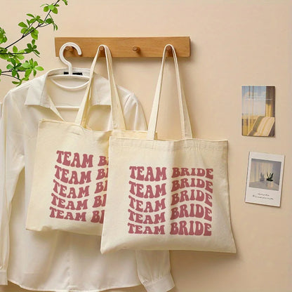 Tote bag EVJF lettrage rétro rose