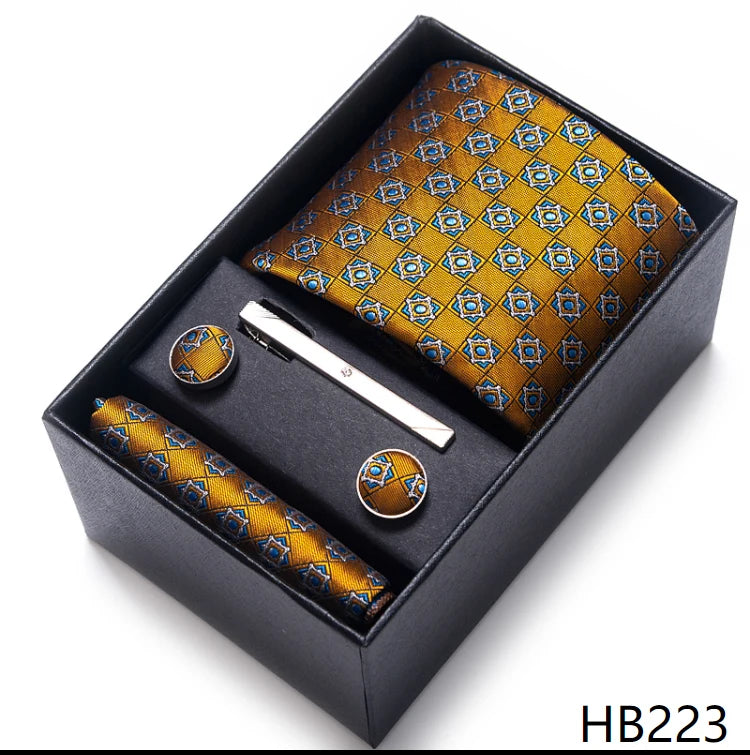 Coffret Cravate Mariage Homme Pochette et Boutons de Manchette