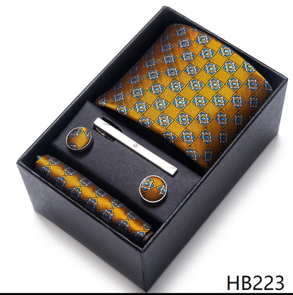Coffret Cravate Mariage Homme Pochette et Boutons de Manchette
