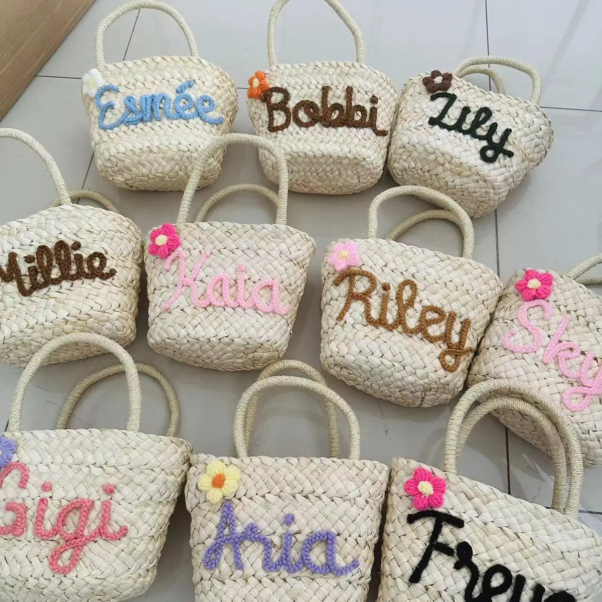 Sac en Paille Personnalisé Demoiselle d'Honneur