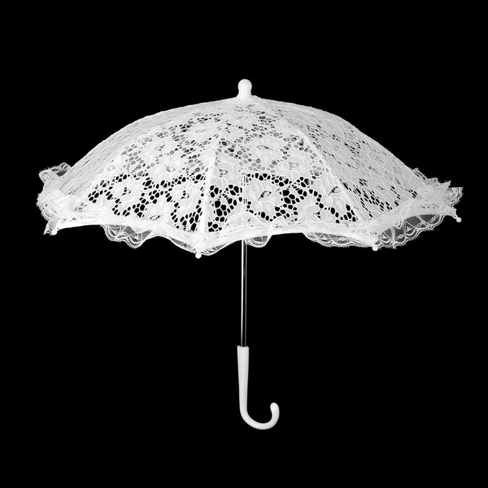 Ombrelle de mariage en dentelle blanche — vue 4