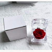Écrin bague rose éternelle acrylique