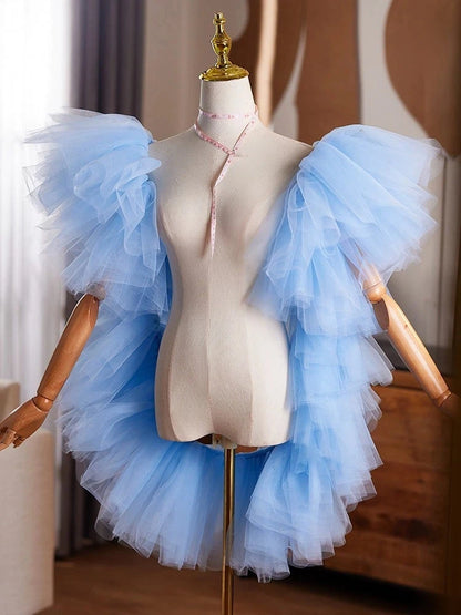 Étole Mariée Tulle Volants Superposés