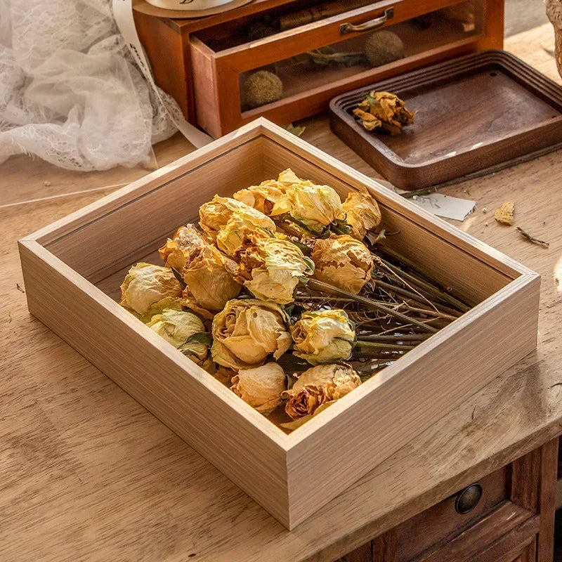 Cadre Vitrine Profond Fleurs Séchées