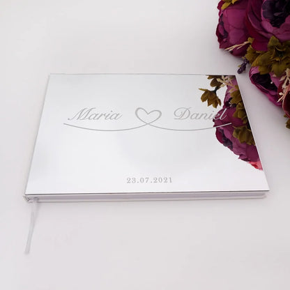 Livre d'Or Mariage Miroir Personnalisé Format Paysage 25x18 cm