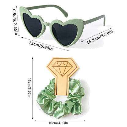 Lot lunettes cœur et chouchous EVJF