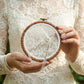 Porte alliance blanc perles et fleurs