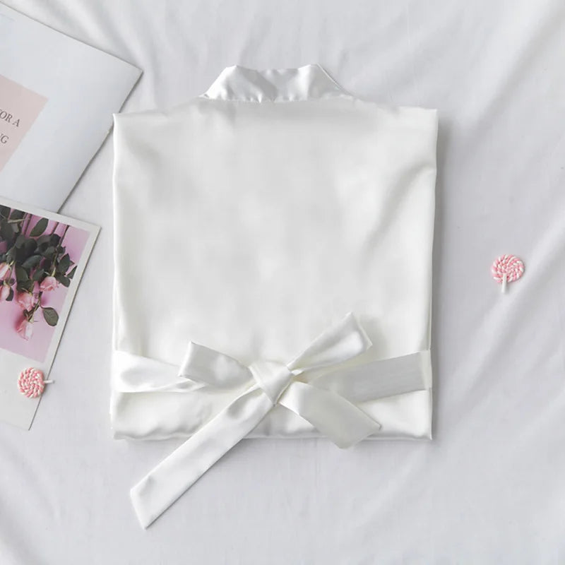 Peignoir Mariée Long en Satin — vue 8