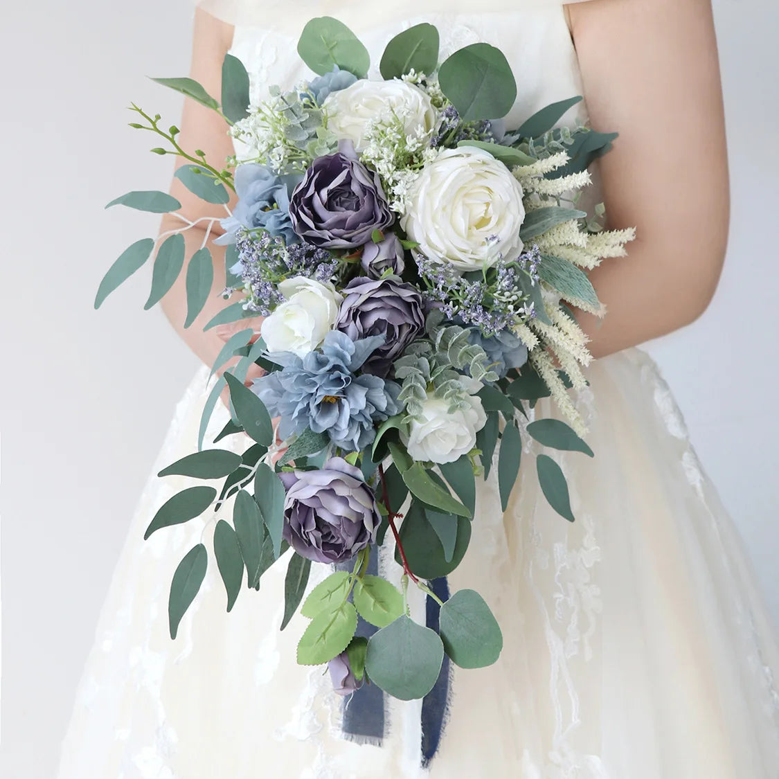 Bouquet de mariée artificiel en cascade — vue 3