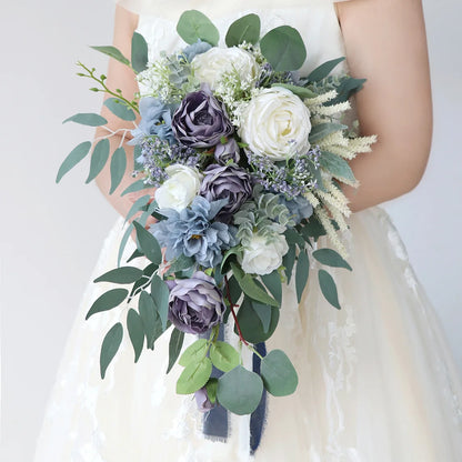 Bouquet de mariée artificiel en cascade — vue 3