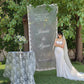 Panneau bienvenue mariage personnalisé tissu dentelle