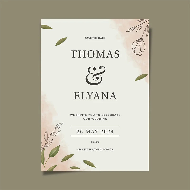Faire-part Mariage Personnalisé Floral Bohème