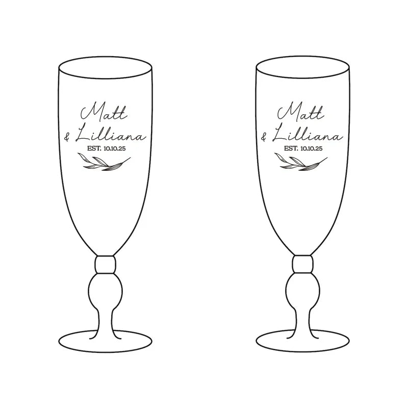 Flûte champagne personnalisée gravée mariage