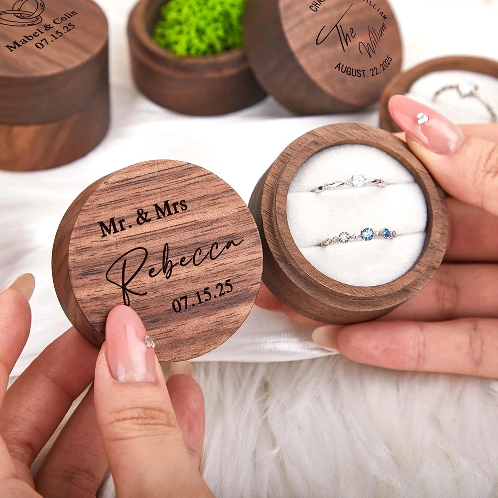 Coffret alliance bois gravé mariage
