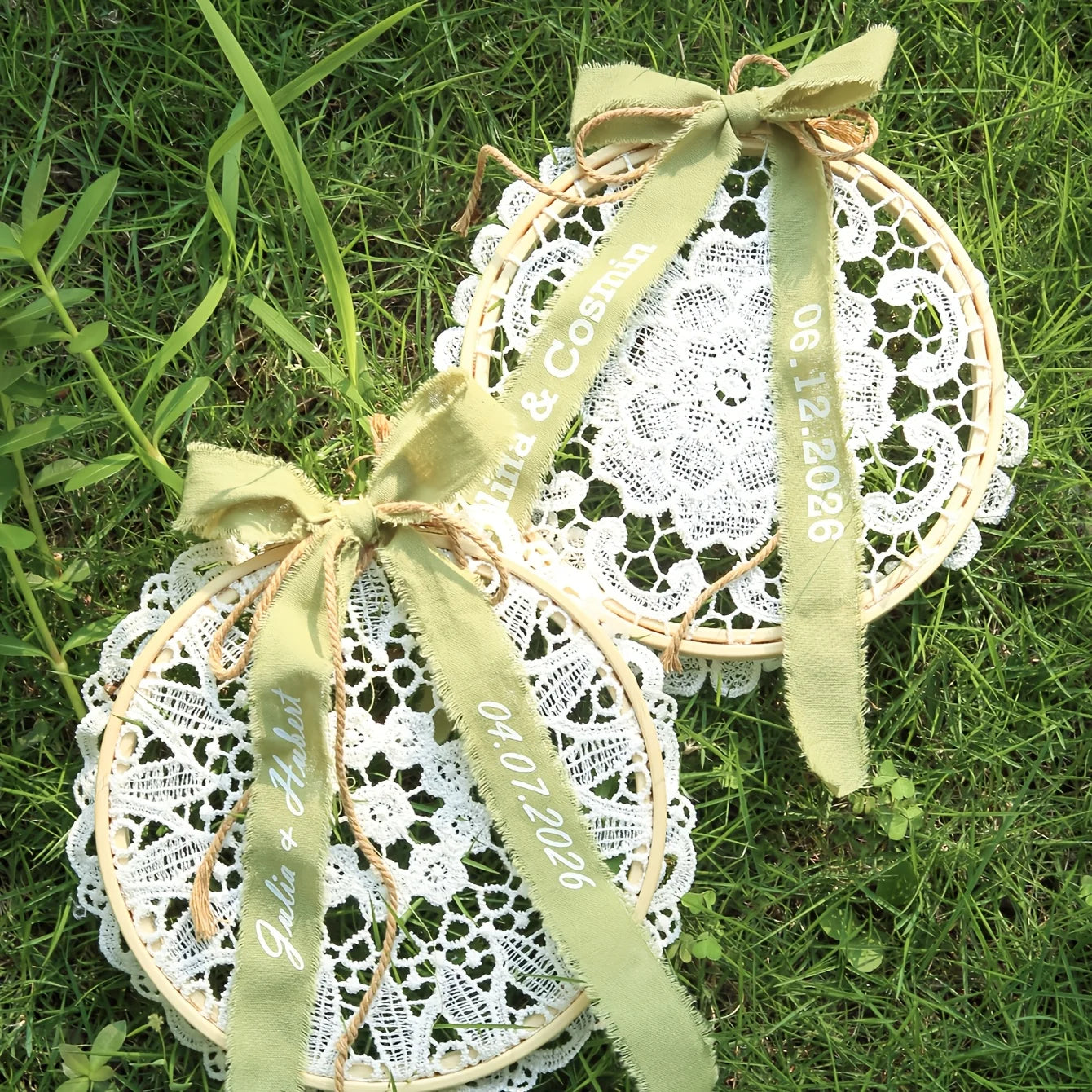 Porte alliance bohème crochet et dentelle