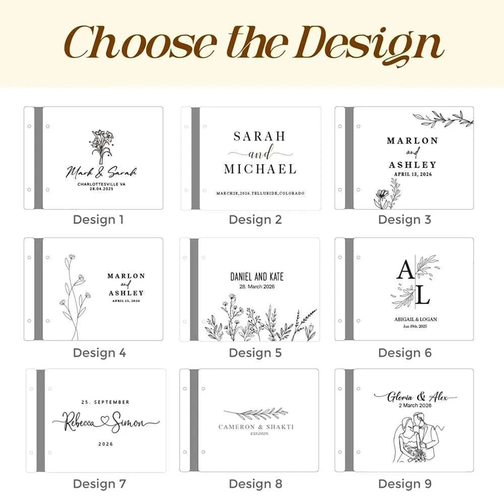 Livre d'or mariage bois pages épaisses
