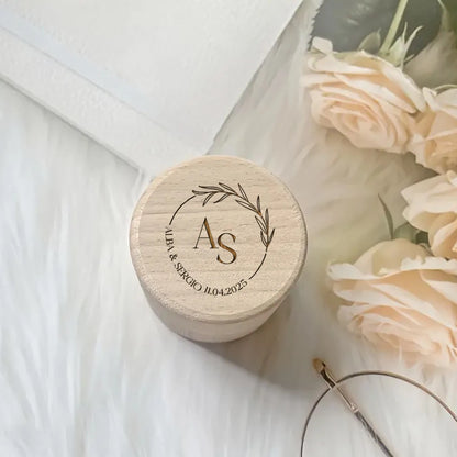 Boîte Alliance Ronde Bois Gravée — vue 8