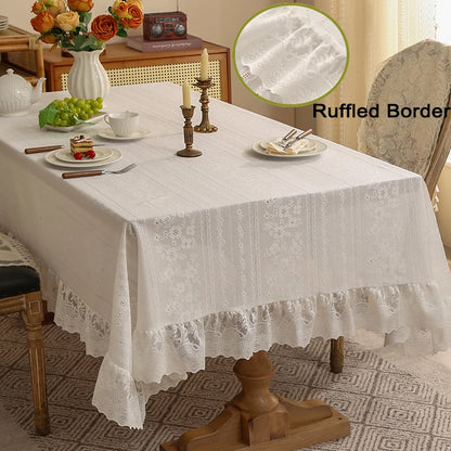 Nappe Dentelle Rectangulaire Blanche