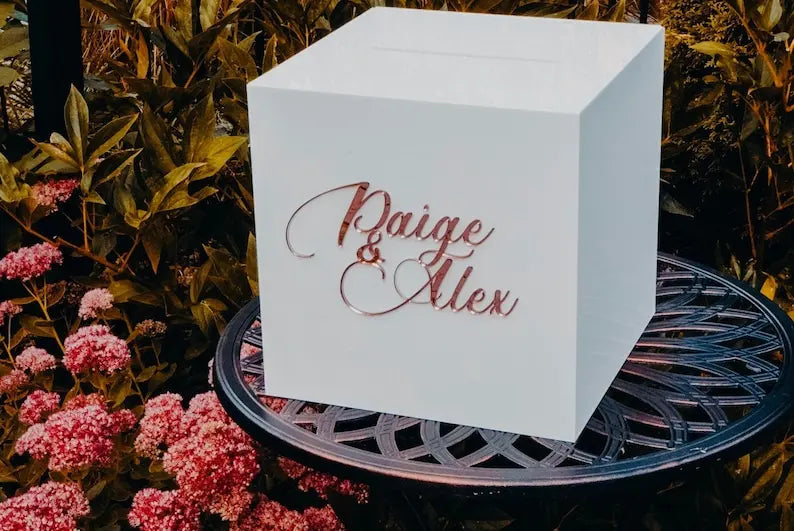 Urne mariage personnalisée acrylique transparente