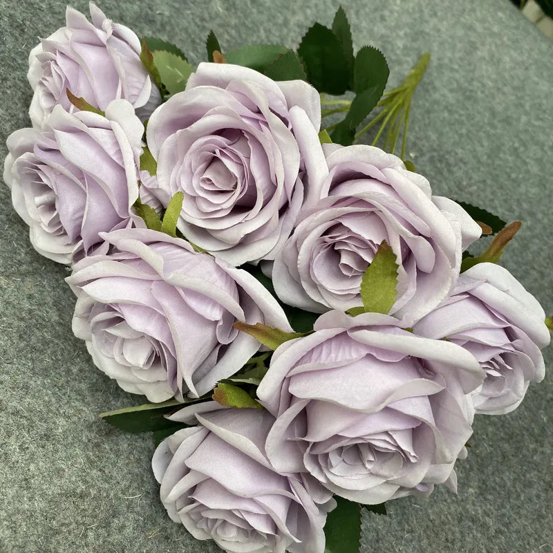 Bouquet de Roses Artificielles Mariage 9 Têtes