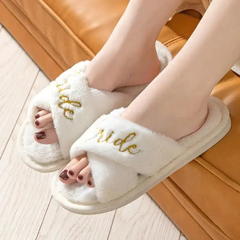 Chaussons EVJF Brodés Bride et Bridesmaid