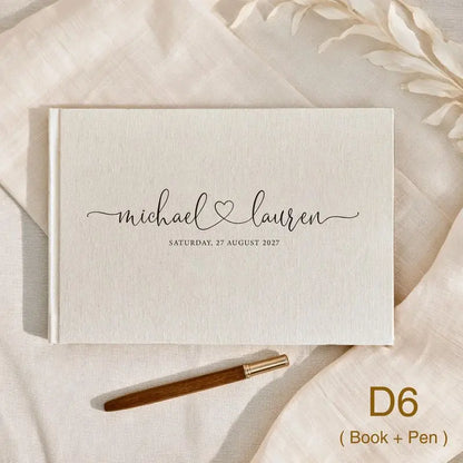 Livre d'Or Mariage Personnalisé Format A4 avec Stylo