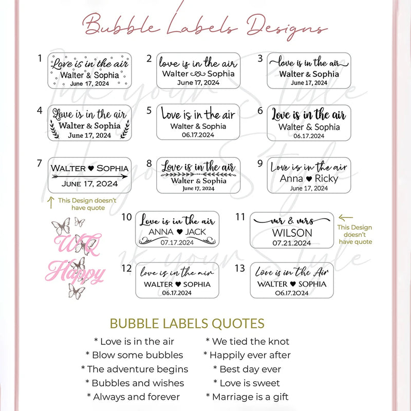 Étiquettes Bulles de Savon Mariage Personnalisées — vue 6