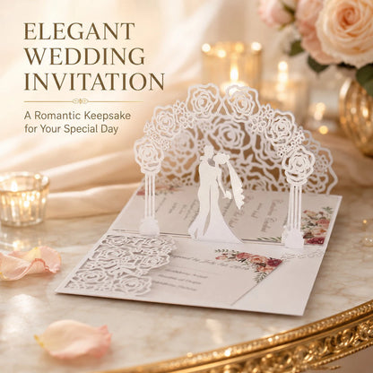 Faire-Part Mariage 3D Arche de Roses