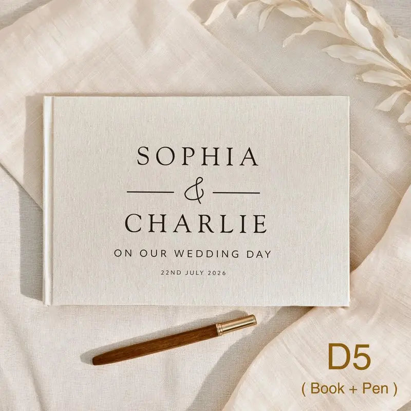 Livre d'Or Mariage Personnalisé Format A4 avec Stylo