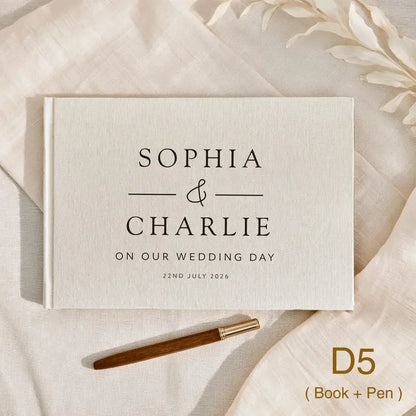Livre d'Or Mariage Personnalisé Format A4 avec Stylo