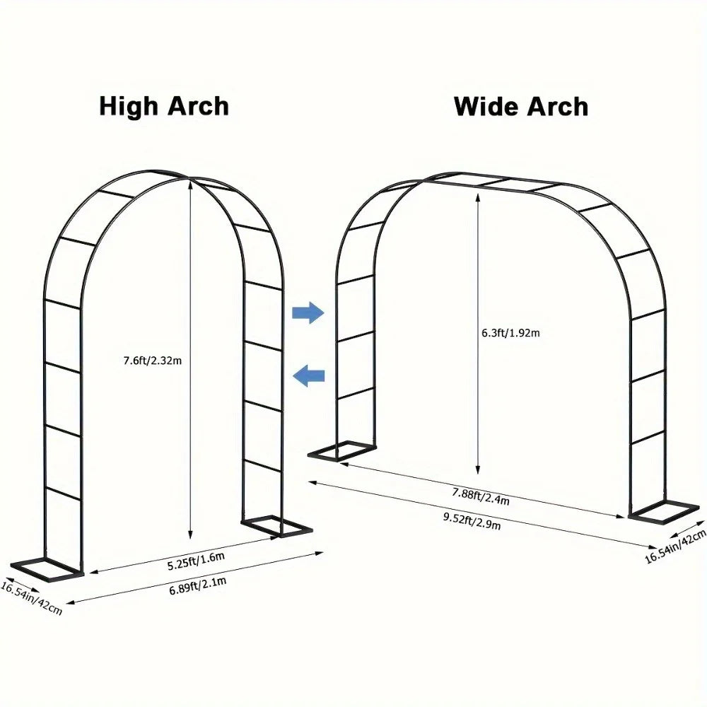 Arche mariage jardin métal 2 formats