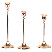 Bougeoir Mariage Métal Lot de 3 Chandeliers