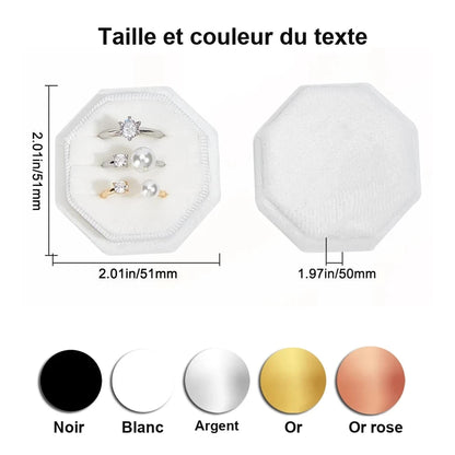 Boîte alliance octogonale velours blanc — vue 6
