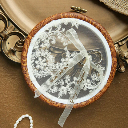 Porte alliance blanc perles et fleurs — vue 4