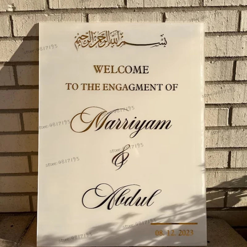 Sticker Panneau Bienvenue Mariage Personnalisé