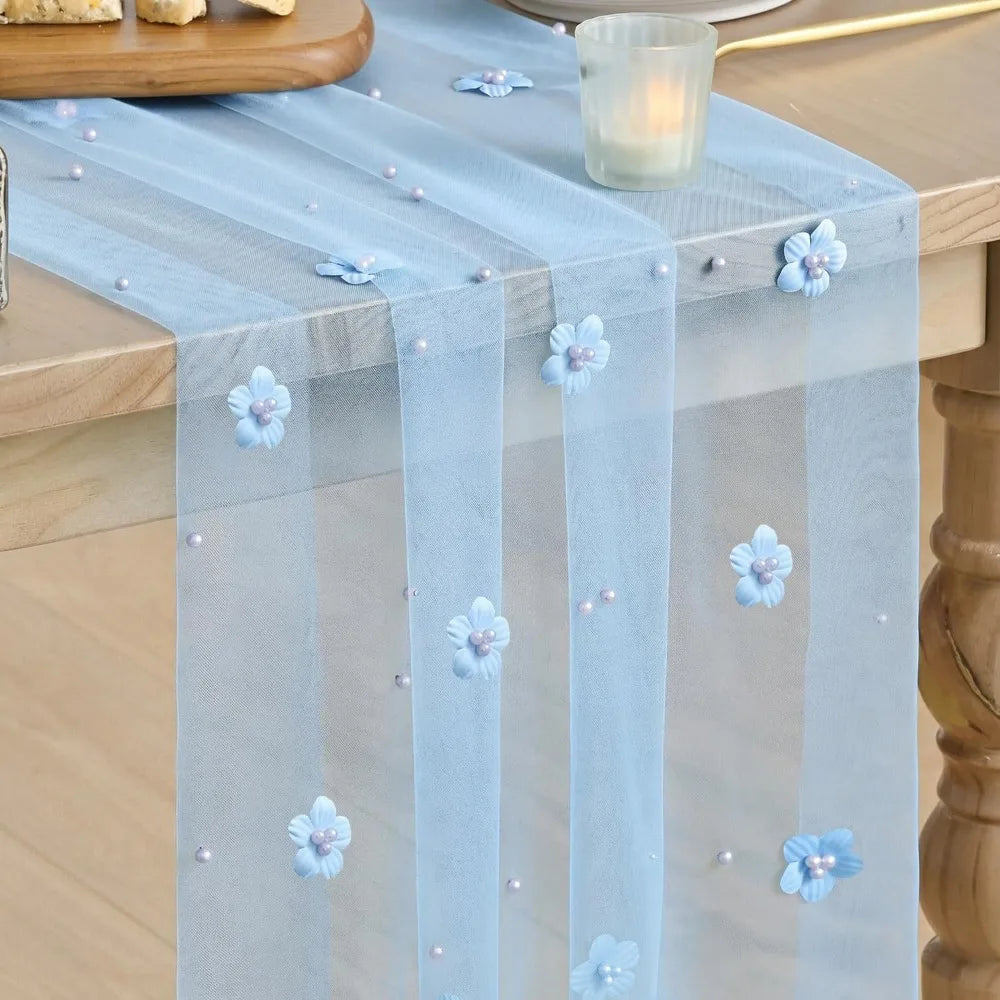Chemin de Table Tulle Perles