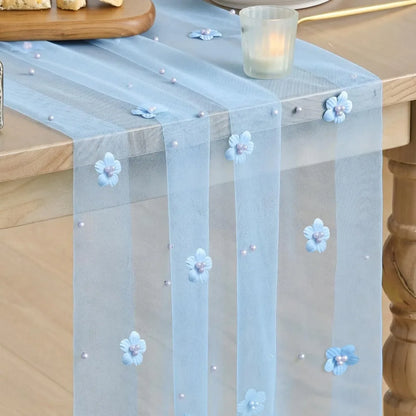 Chemin de Table Tulle Perles