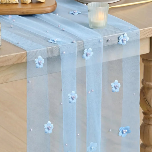 Chemin de Table Tulle Perles