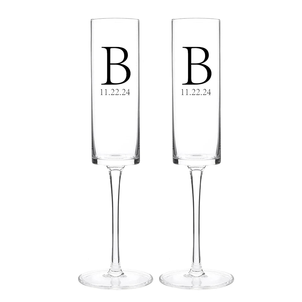 Flûte à Champagne Personnalisée Gravée Prénoms et Date