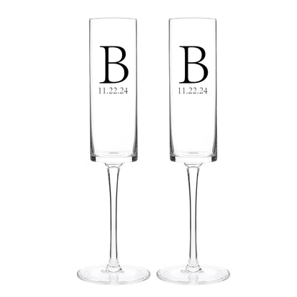 Flûte à Champagne Personnalisée Gravée Prénoms et Date