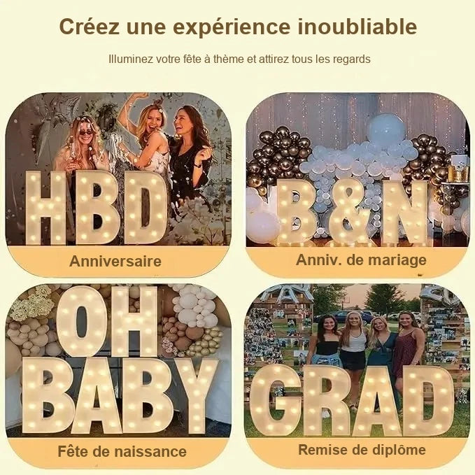 Lettres Lumineuses Géantes Mariage — vue 3
